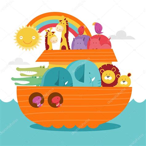 Happy Colorful Noahs Ark — Stock Vector © Totallyjamie 71581505