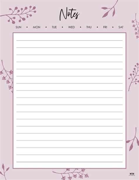 Note Pages And Templates 30 Free Printables Printabulk