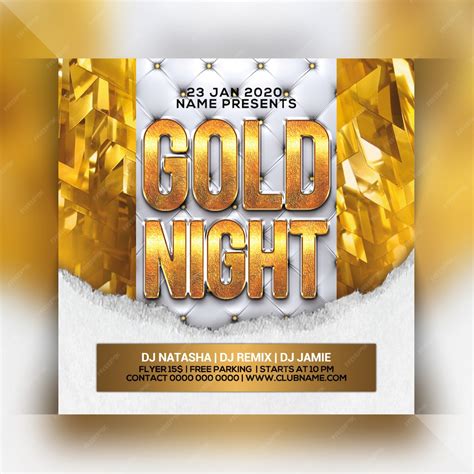 Premium Psd Gold Night Party Flyer