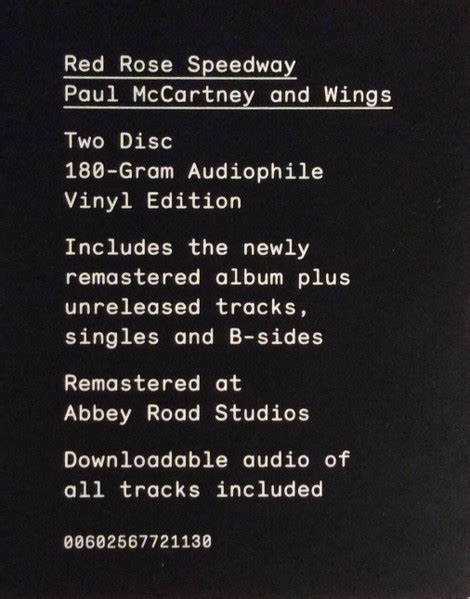 Виниловая пластинка Paul McCartney Wings Red Rose Speedway 2LP