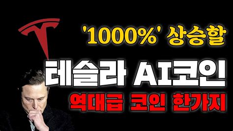 테슬라 Ai코인 1000폭등예정 Ai 빅데이터 대장코인 무조건 이코인이 될겁니다ㅣ일론머스크 테슬라코인 공개