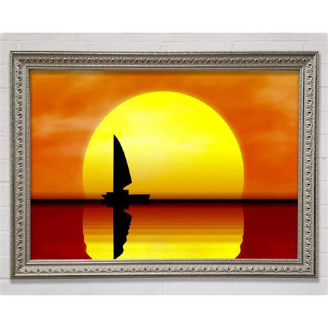 Longshore Tides Boat Sailing In The Sunset Single Picture Frame Print