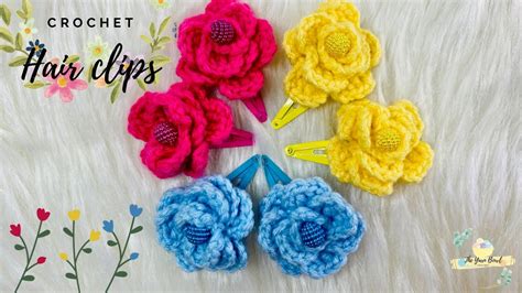 Flower Hair Clips How To Crochet This Super Easy Flower Hair Clips