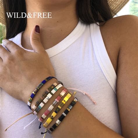 Wild Free Pulsera De Cuentas De Tila Miyuki Para Hombre Y Mujer