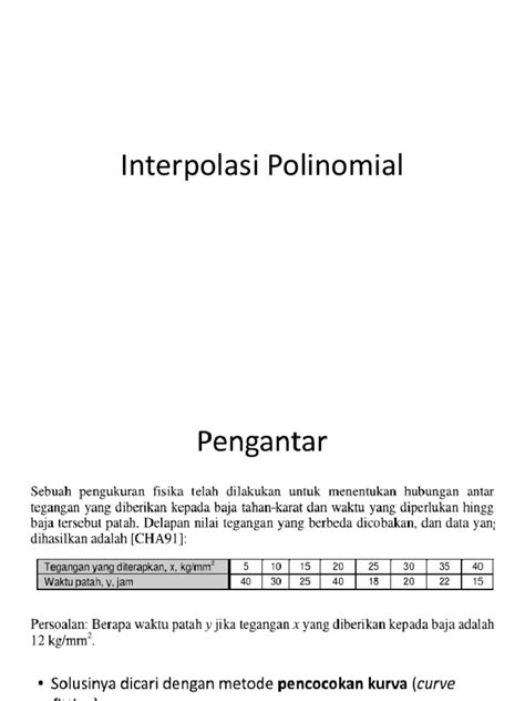 Pjj Interpolasi Polinomial Pdf