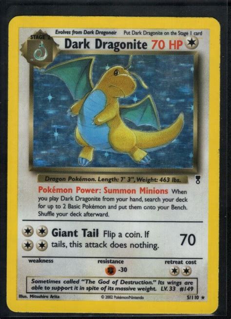 Pokemon TCG Dark Dragonite Holo Legendary Collection 5 110 MP Values