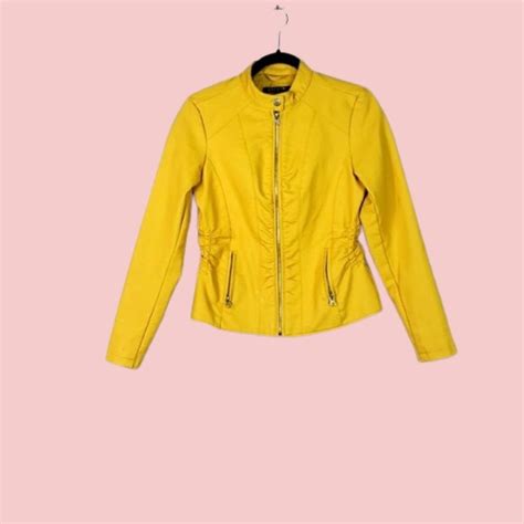 Yellow Faux Leather Jacket AirBorne Jacket