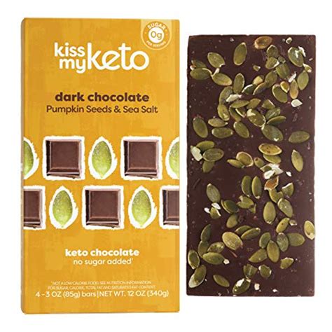 Kiss My Keto Chocolate Bars Low Carb 100 Sugar Free Pumpkin Seed