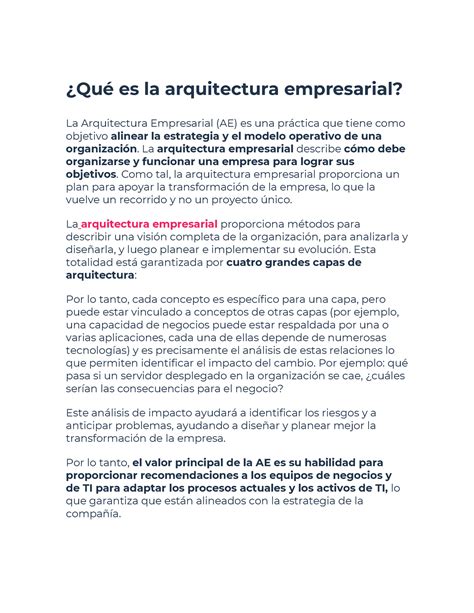 Que Es La Arquitectura Empresarial Qu Es La Arquitectura