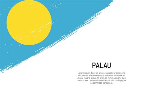 Grunge Styled Brush Stroke Background With Flag Of Palau 11310904