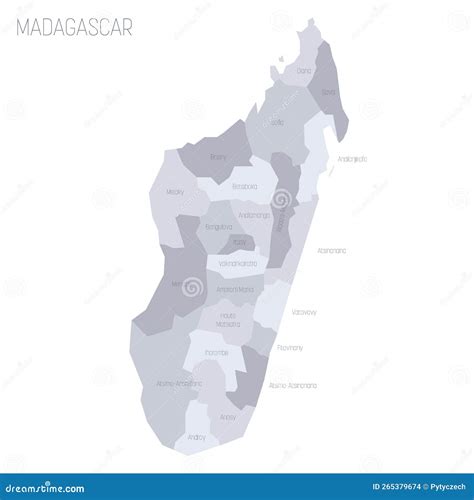 Madagascar Political Map Of Administrative Divisions Vector