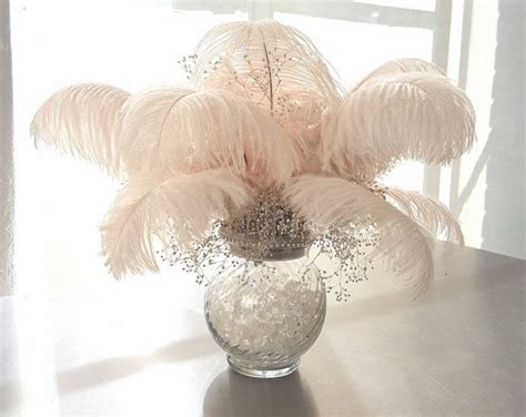 20 White Ostrich Feather Centerpieces Etsy Feather Centerpieces