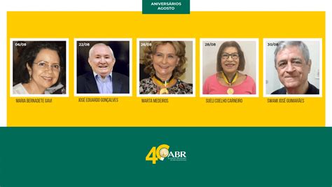 Aniversariantes De Agosto Academia Brasileira De Reumatologia