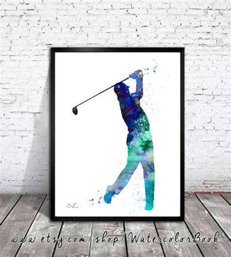 Golf Watercolor Painting Print Golf Art Watercolor Print | Etsy