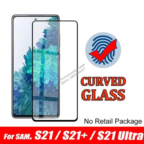 For Samsung Screen Protector Fingerprint Unlock Curved Tempered Glass