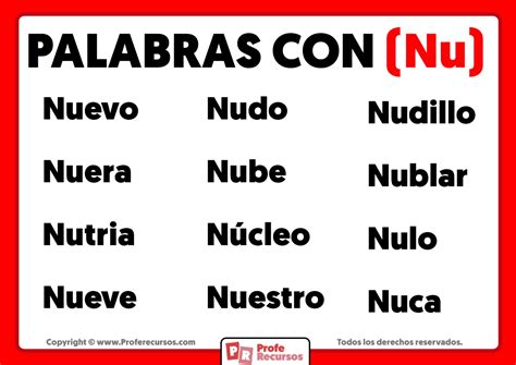 Palabras Con Nu Ejemplos De Palabras Con Nu