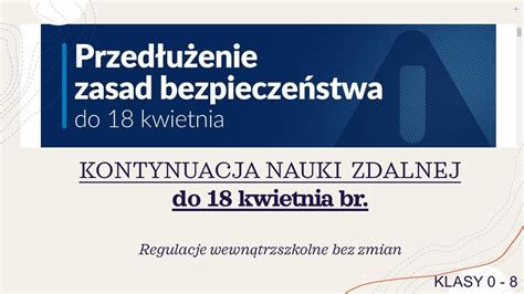 Kontynuacja Nauki Zdalnej Do R Szko A Podstawowa Nr Im