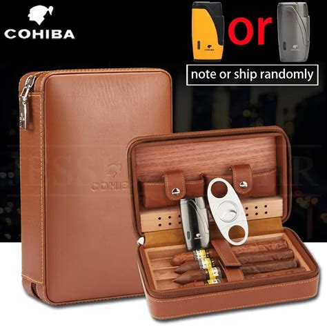 Cohiba Bo Te Cigares De Voyage En Cuir Et Bois De C Dre Avec