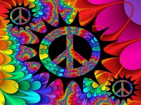 The Peace Sign Is Surrounded By Colorful Flowers