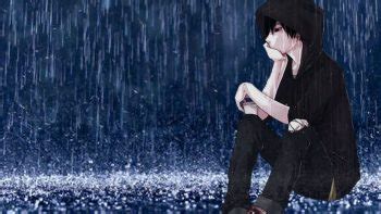 1517x853 triste niña de anime llorando bajo la lluvia sola dibujo