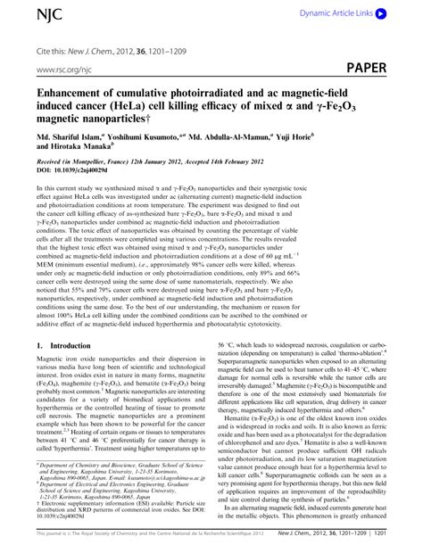 Pdf Enhancement Of Cumulative Photoirradiated And Ac Magnetic Field