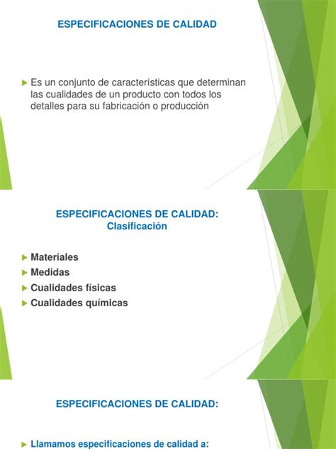 Especificaciones De Calidad Pdf Calidad Comercial Cliente