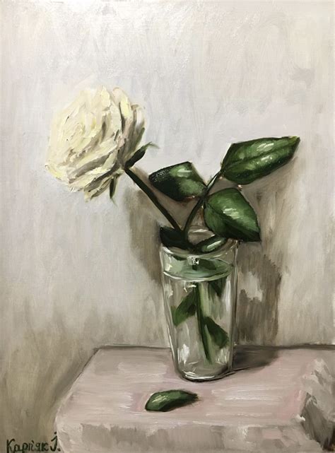 Картина «Біла троянда», Ірина Карп‘як - Jose Art Gallery