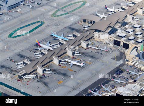 Tom Bradley International Terminal At Los Angeles Airport Lax Usa Aerial View Tbit Terminal Of