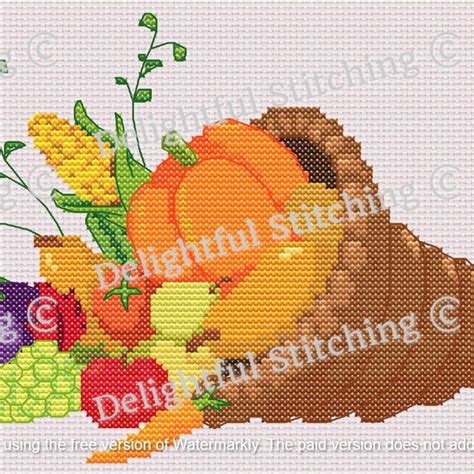 Cross Stitch Cornucopia Pattern Etsy