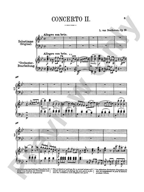 Beethoven Piano Concerto No 2 In B Flat Major Opus 19 Piano