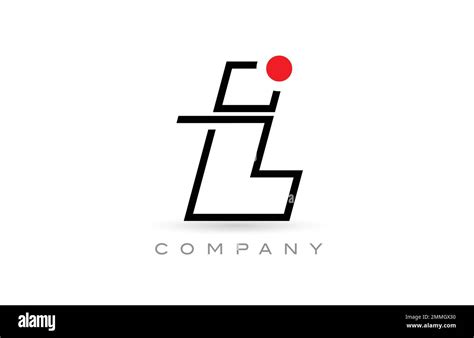 Simple L Alphabet Letter Logo Icon Design With Line And Red Dot