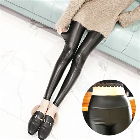 Plus Size 4XL Leggins PU Leather High Waist Leggings Push Up Casual