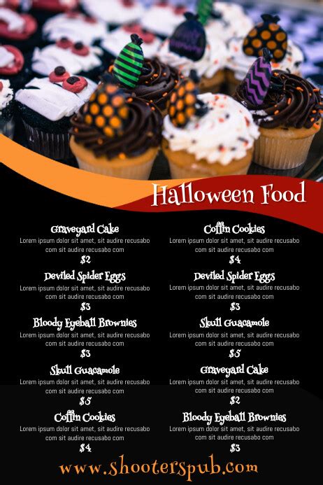 Halloween Menu Template Postermywall