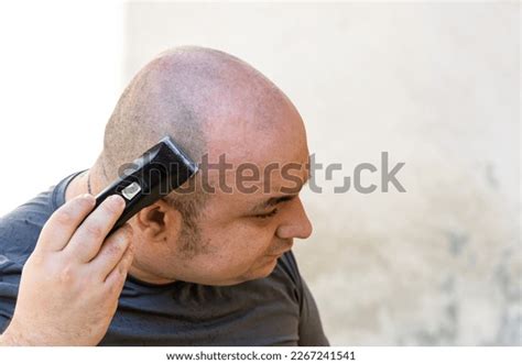 Male Shaving Trimming His Hair Using Stock Photo 2267241541 | Shutterstock