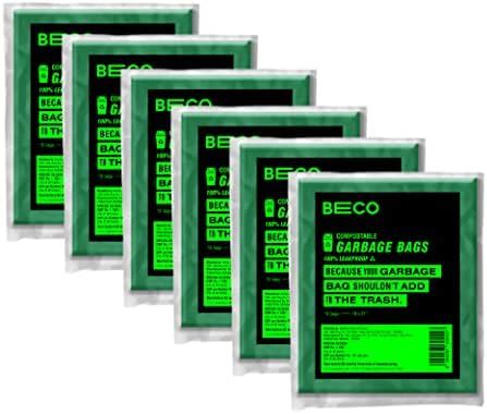 Beco Eco Friendly Flat Compostable Green Garbage Bags For Dustbin 90