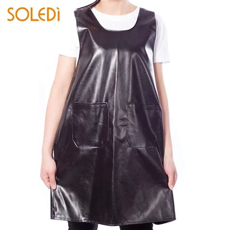 Pu Leather Apron Waterproof Household Antifouling Utensil Dorpshipping In Aprons From Home