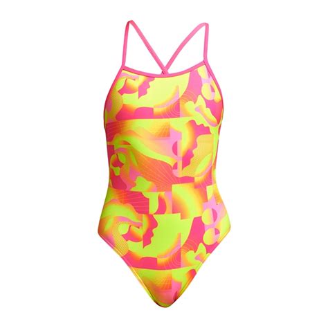 Funkita Tie Me Tight One Piece Pinged Pink Girls Rapid Swimshop