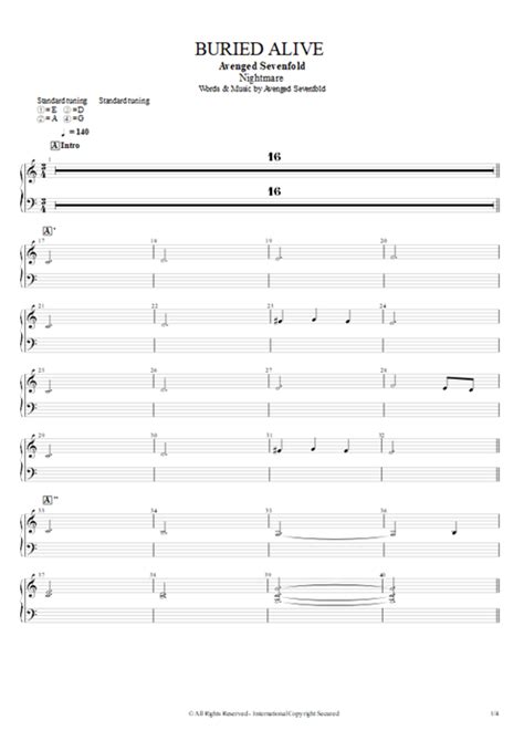 Buried Alive Tab By Avenged Sevenfold Guitar Pro Full Score