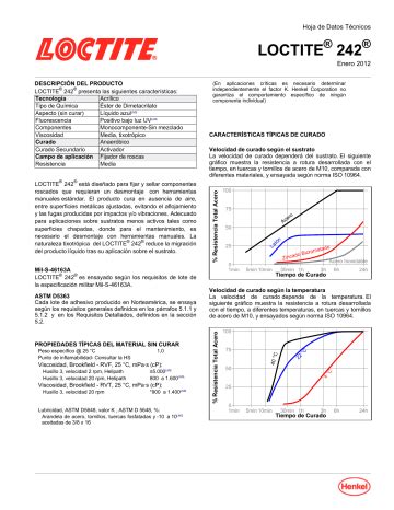 Hoja de Datos Técnicos LOCTITE 242 Manualzz