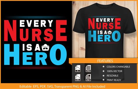 T Shirt Design Every Nurse Is A Hero Graphic By Hamjaiu · Creative Fabrica