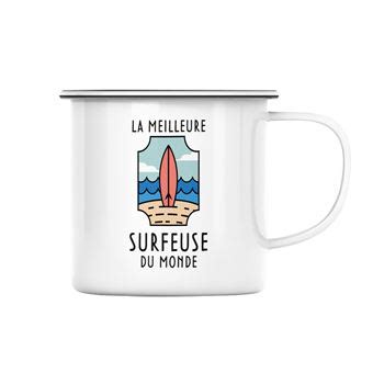 Fabulous Mug en métal émaille La Meilleure Surfeuse du Monde Tasse et