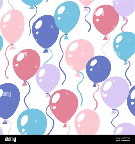 Balloon Seamless Pattern Colorful Party Repeat Pattern With Floating