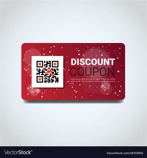 Discount Coupon Design Voucher With Qr Code Vector Image