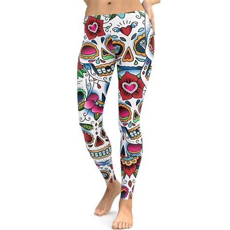 Colorful Dead Sugar Skull Leggings