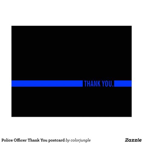 Police Officer Thank You Postcard Zazzle Police Quotes Cop Quotes