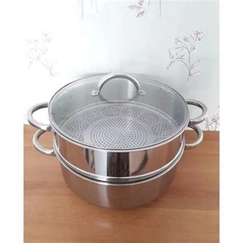 Jual Super Steamer 40 Cm 2 Susun Supra Stainless Panci Kukusan Tutup