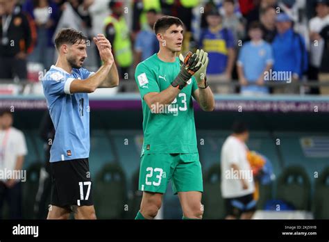 Matias Vina Of Uruguay Goalkeeper Of Uruguay Sergio Rochet Following