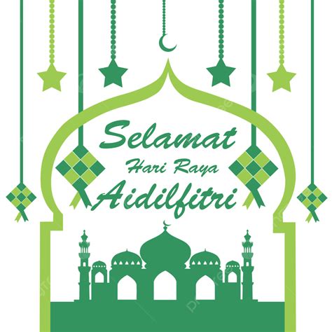 Selamat Hari Raya Aidilfitri Greeting Card Isolated On A Transparent