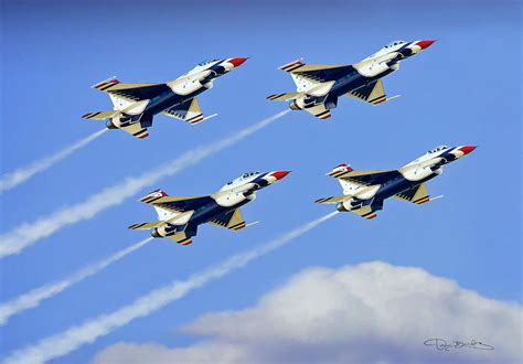 Four Thunderbirds Fighter Jets Flying In Formation Photograph By Dan