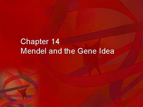 Chapter Mendel And The Gene Idea Genetics